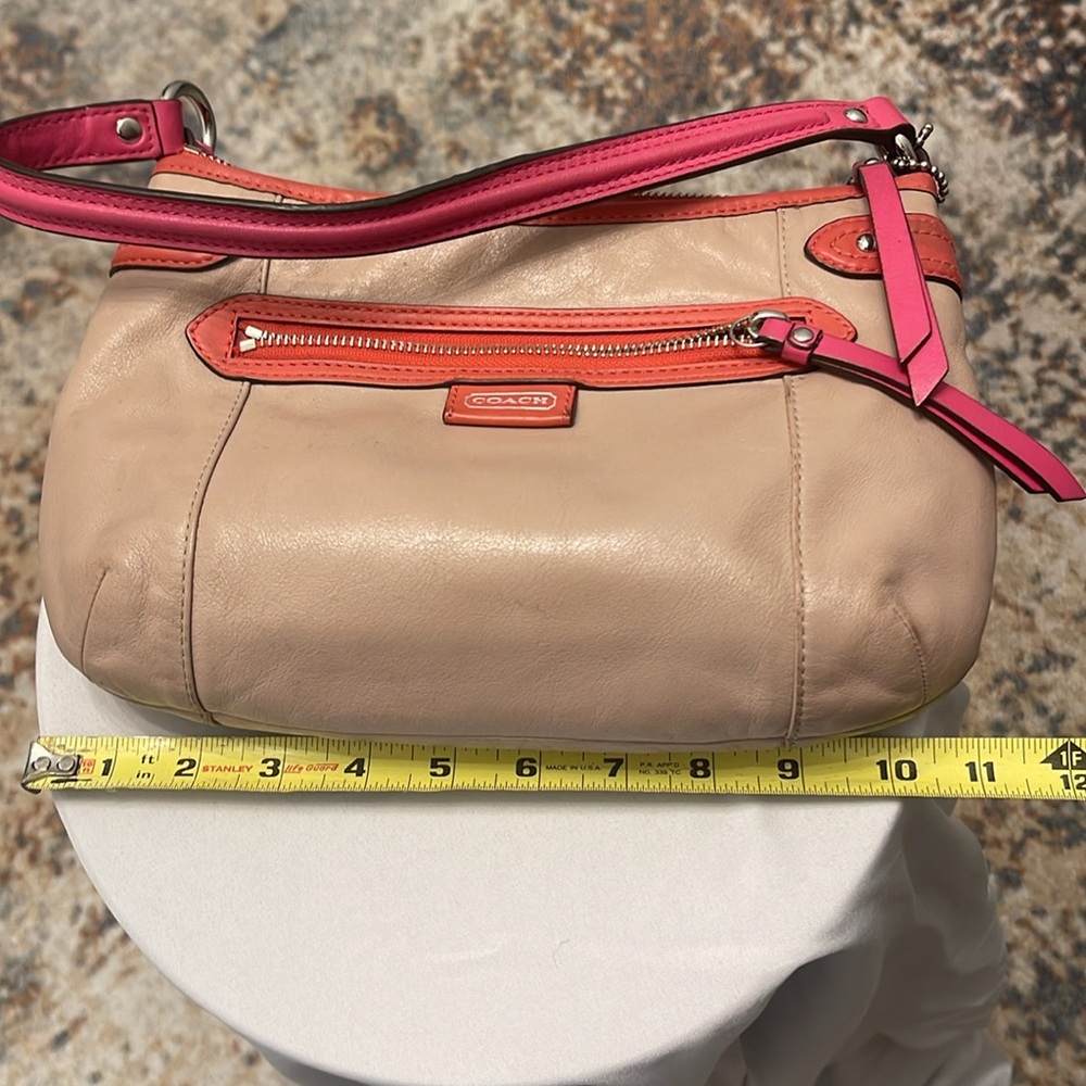 Coach Tan, Orange, Pink Shoulder Bag